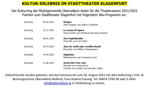 Kultur-Erlebnis im Stadttheater Klagenfurt